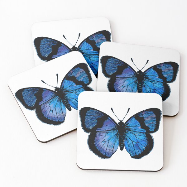 Item preview, Blue and Black Vintage Butterfly designed and sold by greyjayarts.