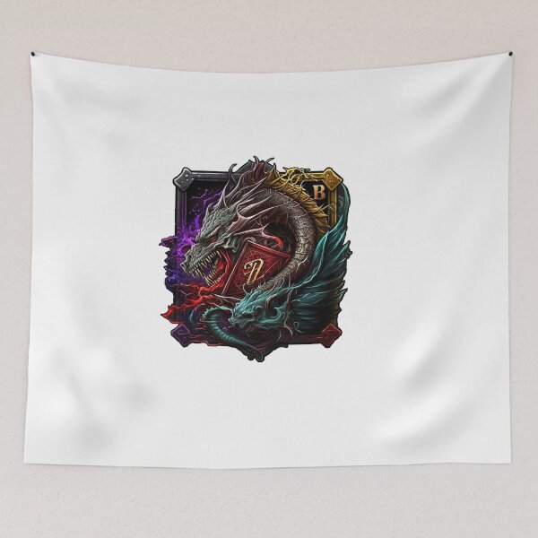 Item preview, Colorful Fantasy Design of a Silver Dragon with a Red Book designed and sold by Kalligraphika.