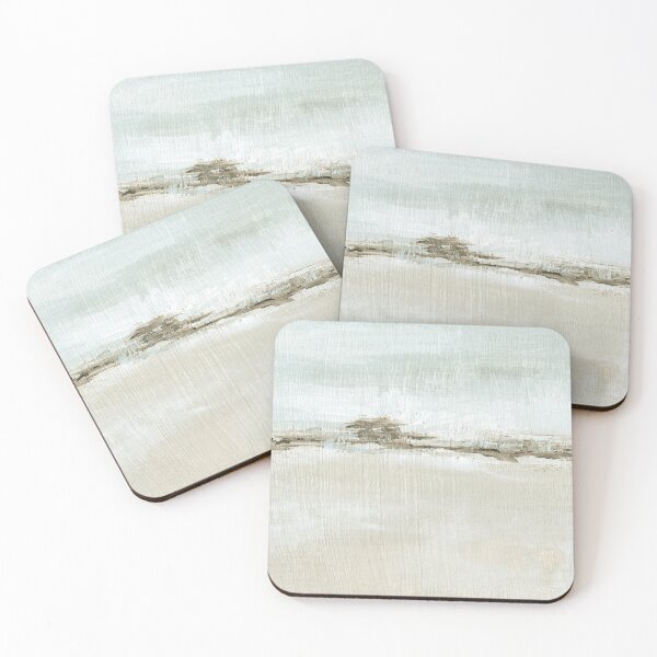 Item preview, Breathe - Modern Coastal Blue Beige Brown Abstract Beach Water Landscape designed and sold by nlsdesignllc.