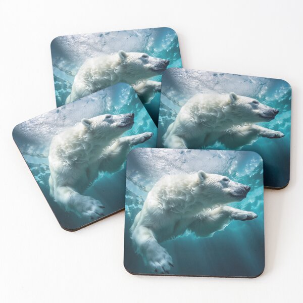 Item preview, Oso polar nadando bajo el agua designed and sold by ebrawne.