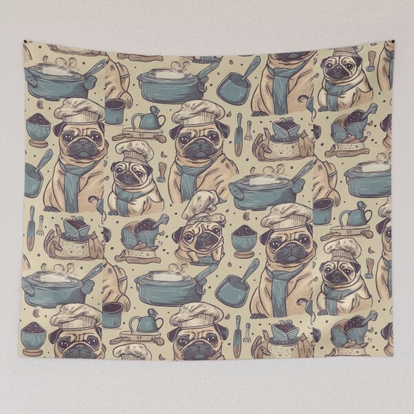 Item preview, Pugs in the kitchen cooking  designed and sold by Mario  Rojas.