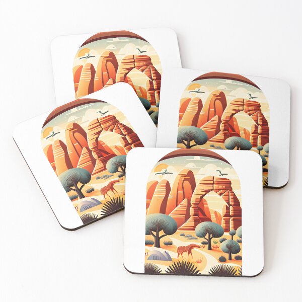 Item preview, Arches National Park Scandinavian Folk Art Style Arch designed and sold by PikoApparel.