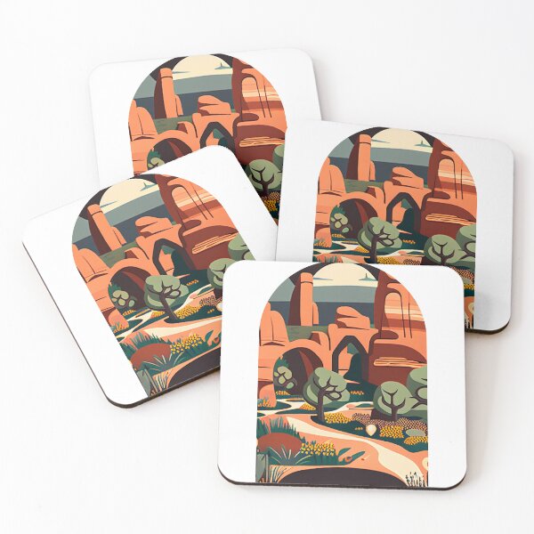 Item preview, Arches National Park Scandinavian Folk Art Style Arch designed and sold by PikoApparel.