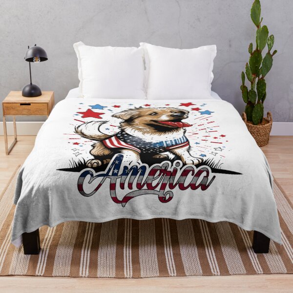 Item preview, Lovely Dog with American Flag - Patriotic USA Dog Of Freedom designed and sold by AniMangArt.