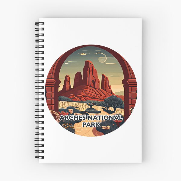 Item preview, Arches National Park Scandinavian Folk Art Style Circle designed and sold by PikoApparel.