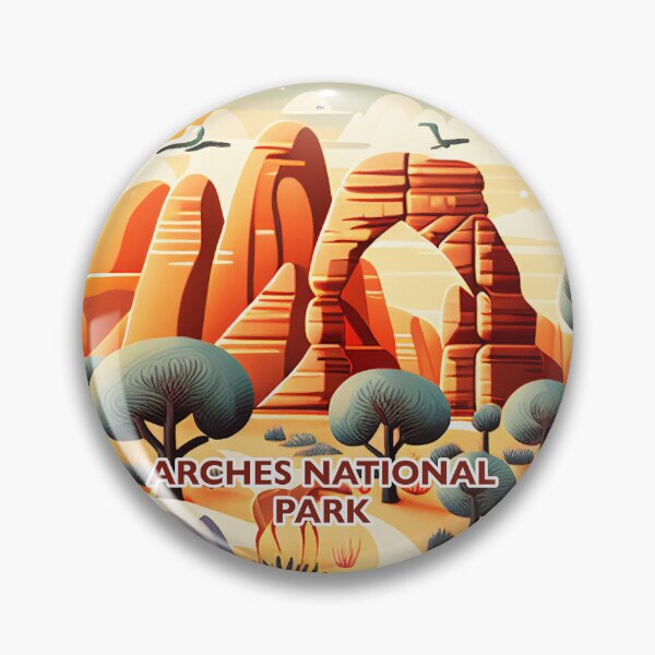 Item preview, Arches National Park Scandinavian Folk Art Style Circle designed and sold by PikoApparel.