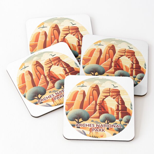 Item preview, Arches National Park Scandinavian Folk Art Style Circle designed and sold by PikoApparel.