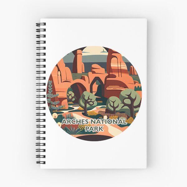 Item preview, Arches National Park Scandinavian Folk Art Style Circle designed and sold by PikoApparel.
