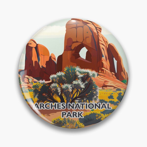 Item preview, Arches National Park Scandinavian Folk Art Style Circle designed and sold by PikoApparel.