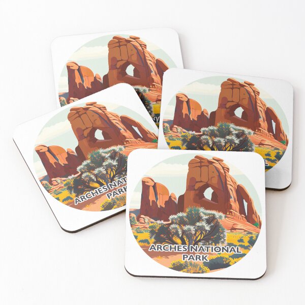 Item preview, Arches National Park Scandinavian Folk Art Style Circle designed and sold by PikoApparel.