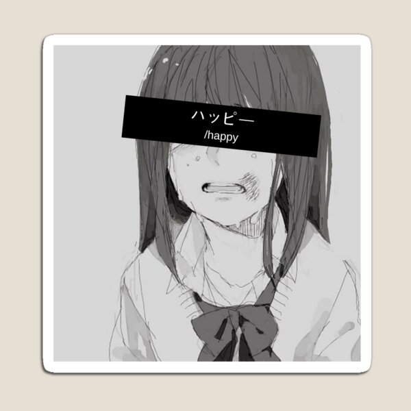 Anime Girl Sad Magnet for Sale by InsecurePuppet