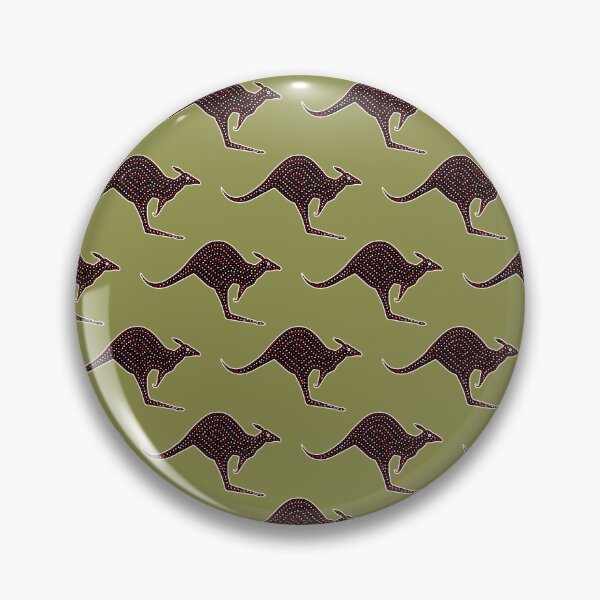 Item preview, KANGAROO PATTERN. ABORIGINAL DOT STYLE. ON GREEN. designed and sold by 5hertz.