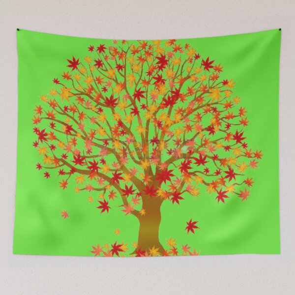 Item preview, Autumn Tree With Falling Leaves designed and sold by TheCatmeow2000.