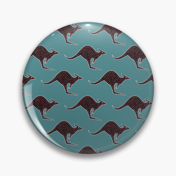 Item preview, KANGAROO PATTERN. ABORIGINAL DOT STYLE. ON BLUE. designed and sold by 5hertz.