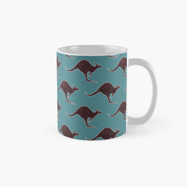 Item preview, KANGAROO PATTERN. ABORIGINAL DOT STYLE. ON BLUE. designed and sold by 5hertz.