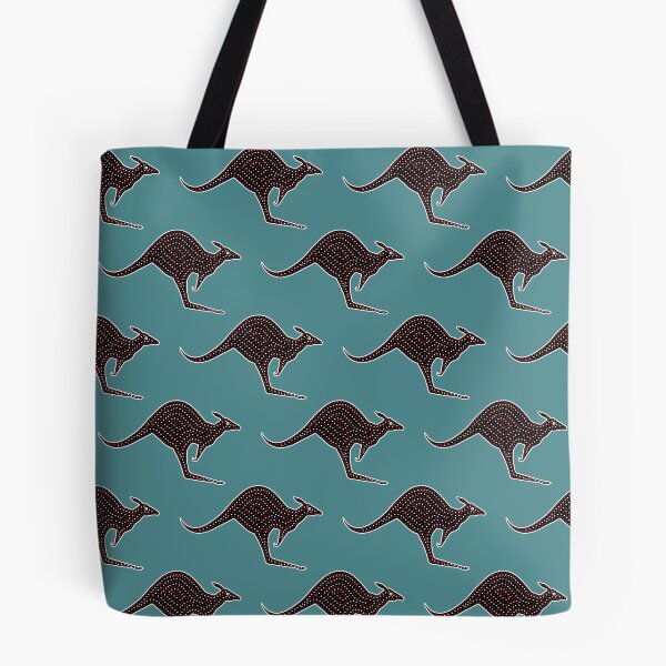 Item preview, KANGAROO PATTERN. ABORIGINAL DOT STYLE. ON BLUE. designed and sold by 5hertz.