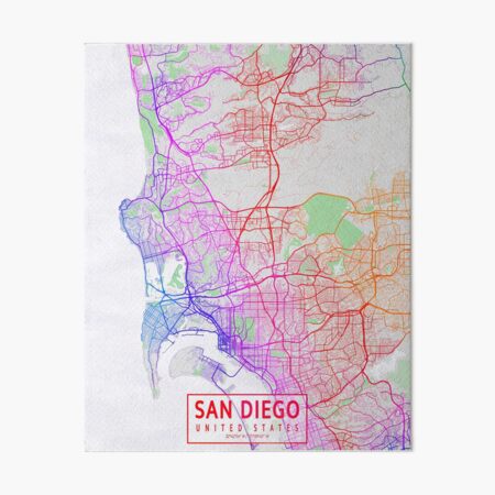 deificusArt San Diego California Skyline Map Art T-Shirt