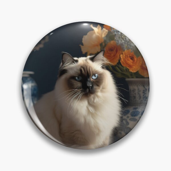 Artikelvorschau, Very cute Lazy cat sitting on the table and pot of flower photography wall decoration 22 entworfen und verkauft von jetaiart.