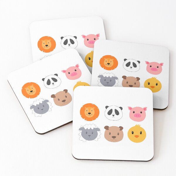 Item preview, Cute Animal Heads designed and sold by peachesandfizz.