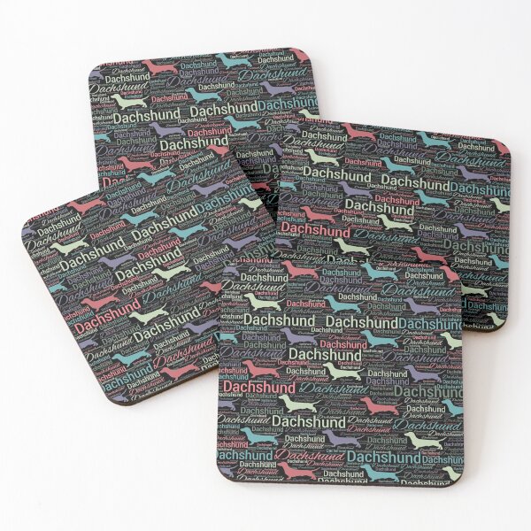 Item preview, Dachshund silhouette and word art pattern designed and sold by k9printart.