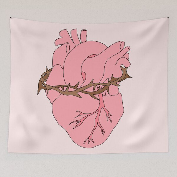 Item preview, Jesus heart crowned with thorns designed and sold by oceansunflowers.