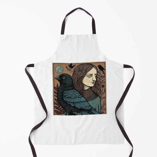 Item preview, Fantasy Design of a Dark Lady and Her Raven Friend designed and sold by Kalligraphika.
