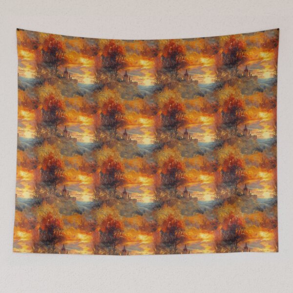 Item preview, SunsetGolden Castle Tile designed and sold by Richard-Y.