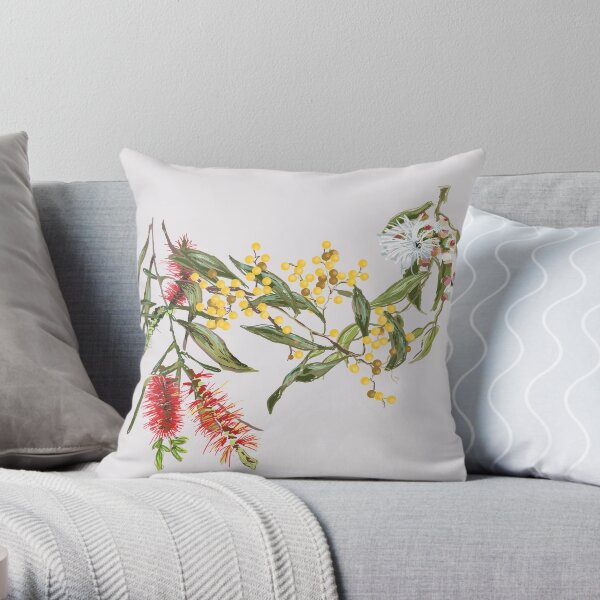 Australian Flowers Throw Pillow