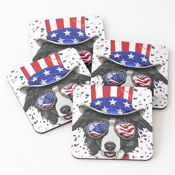 Item preview, Border Collie 4th of July American Dog USA Flag 754 designed and sold by JeriPrall.