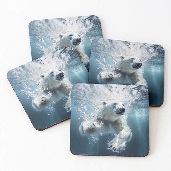 Item preview, Polar Bear swimming underwater designed and sold by ebrawne.