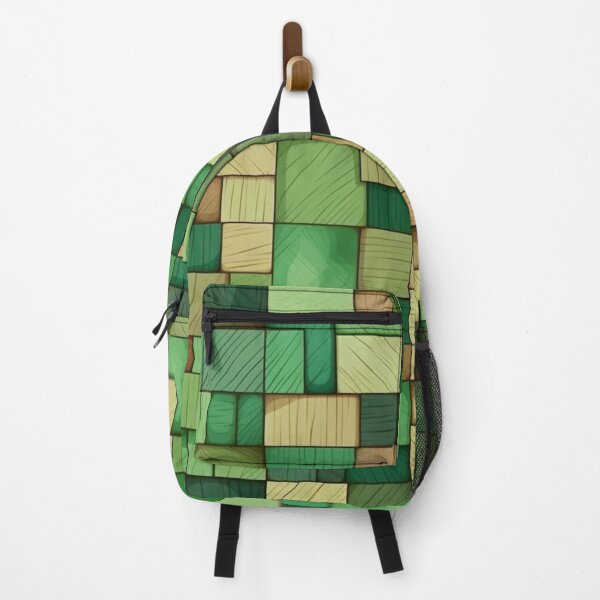 Item preview, Interlocking Blocks Tiled in Shades of Green  designed and sold by artfullyprompt.