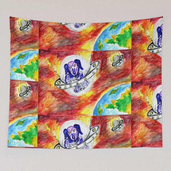 Item preview, Alien Dog in Space Art designed and sold by AnnArtshock.