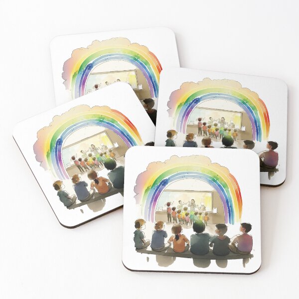 Item preview, little hands rainbow teacher girls boys kindergarten designed and sold by printiesart.