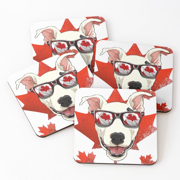 Artikelvorschau, Canadian Bull Terrier Dog Maple Leaf Patriotische Kanada-Flagge 320 entworfen und verkauft von ClairBario.