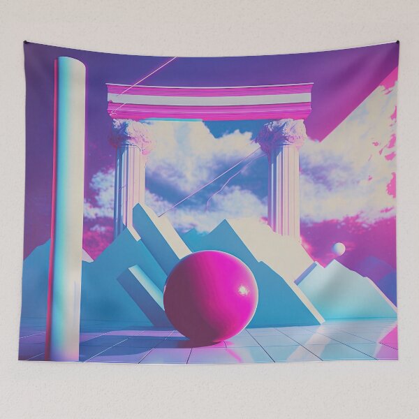 Item preview, Pastel Columns: A Vaporwave Exploration of Nostalgia and Futurism designed and sold by Mullet Monkey.