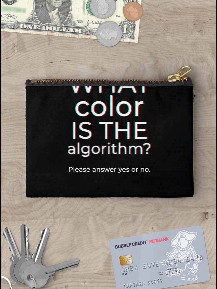 Thumbnail 3 of 4, Zipper Pouch, What Color Is The Algorithm? designed and sold by Art By The Coco.