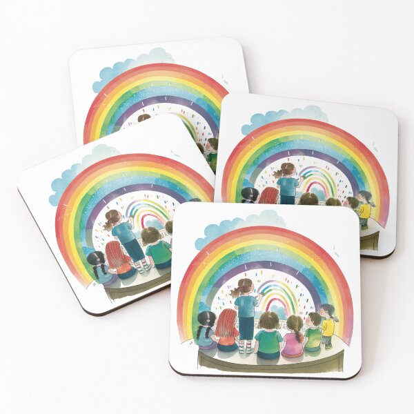 Item preview, little hands rainbow teacher girls boys kindergarten designed and sold by printiesart.