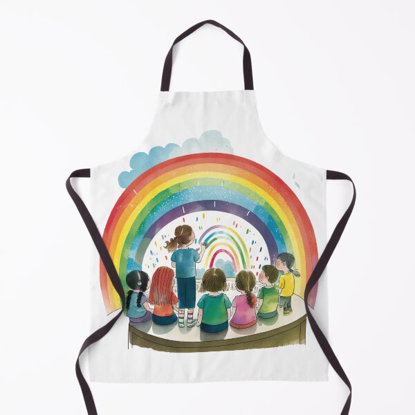 Item preview, little hands rainbow teacher girls boys kindergarten designed and sold by printiesart.