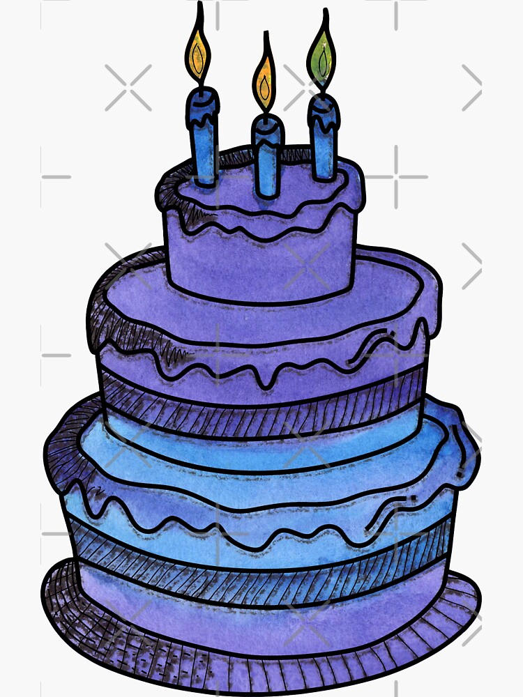 Blue Yellow Birthday Cake Clipart Graphic by Diceenid · Creative Fabrica