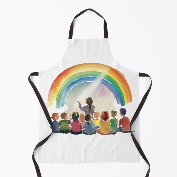 Item preview, little hands rainbow teacher girls boys kindergarten designed and sold by printiesart.