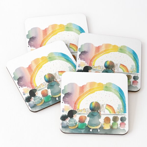 Item preview, little hands rainbow teacher girls boys kindergarten designed and sold by printiesart.
