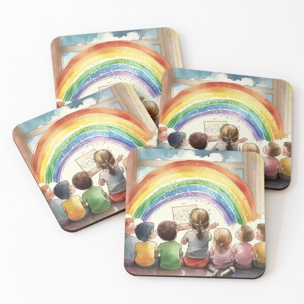 Item preview, little hands rainbow teacher girls boys kindergarten designed and sold by printiesart.
