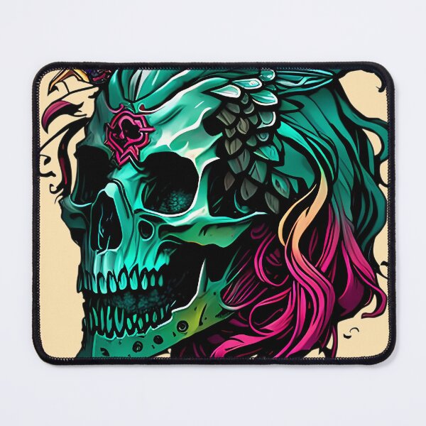 Item preview, The Art of Transience - An Illustration of a Skull with Beautifully Flowing Hair designed and sold by GalihDA.