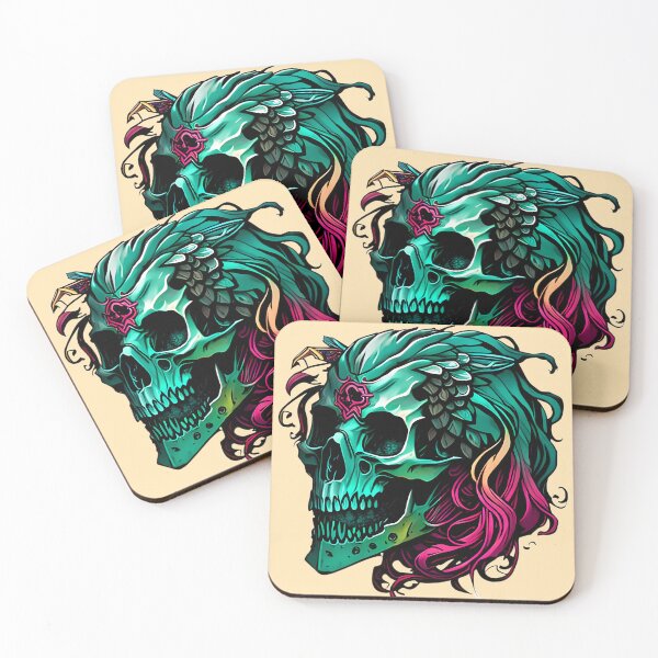 Item preview, The Art of Transience - An Illustration of a Skull with Beautifully Flowing Hair designed and sold by GalihDA.