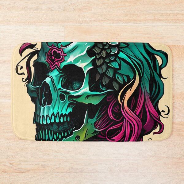 Item preview, The Art of Transience - An Illustration of a Skull with Beautifully Flowing Hair designed and sold by GalihDA.