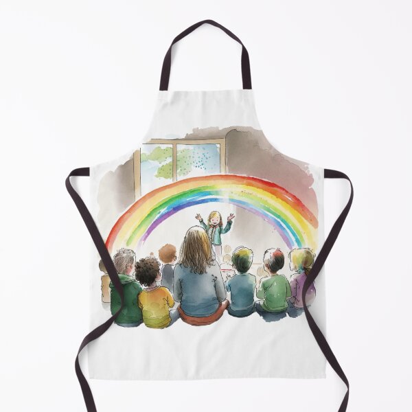 Item preview, little hands rainbow teacher girls boys kindergarten designed and sold by printiesart.