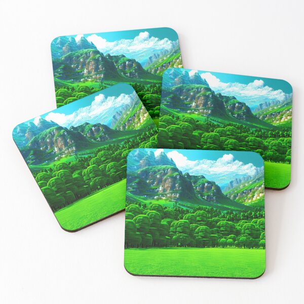 Item preview, Lush tree filled valley with mountains designed and sold by BossnessAsUsual.
