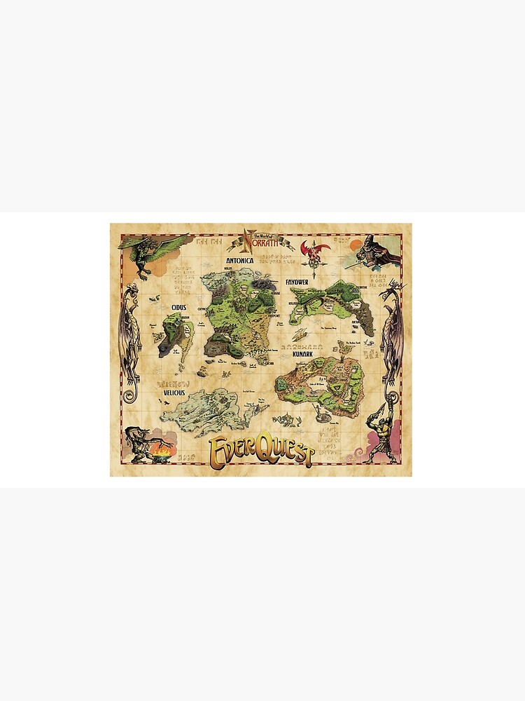 Aperçu 5 sur 5. Tapis de souris avec l'œuvre Everquest Carte du monde de Norrath créée et vendue par riesgoldstein.