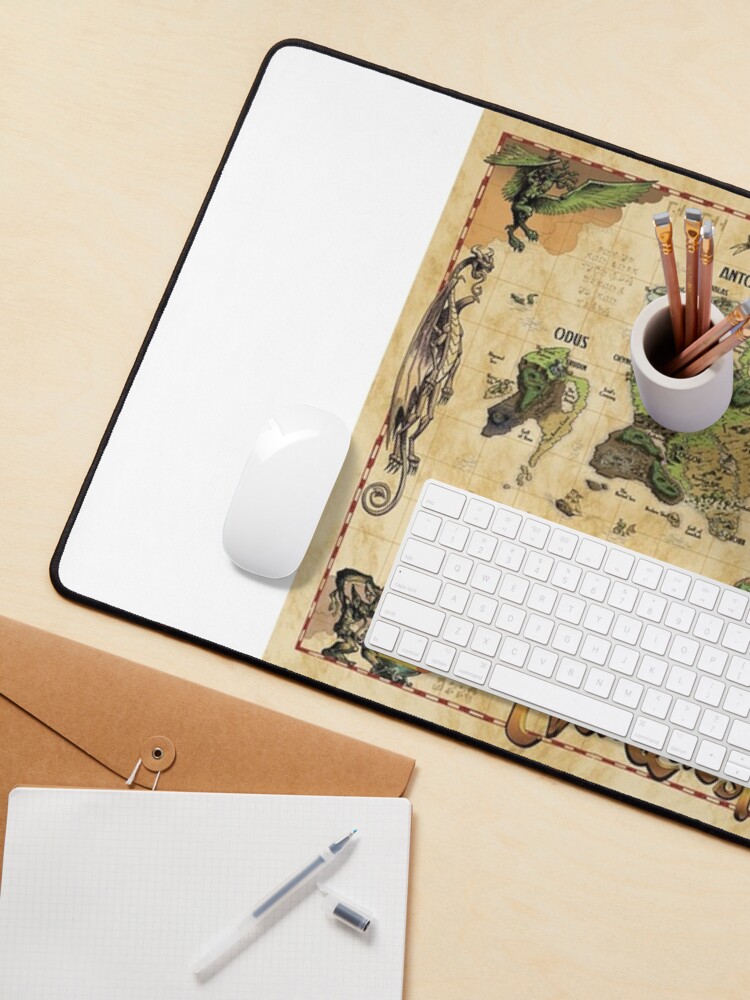 Aperçu 3 sur 5. Tapis de souris avec l'œuvre Everquest Carte du monde de Norrath créée et vendue par riesgoldstein.