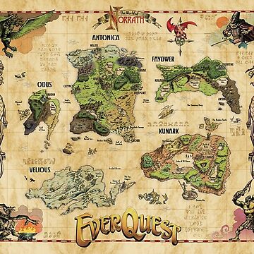 Aperçu de l'œuvre Everquest Carte du monde de Norrath de riesgoldstein